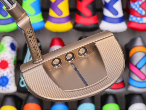 scotty cameron limited release chromatic bronze golo 6.2 xperimental putter with chain link milled face golf club