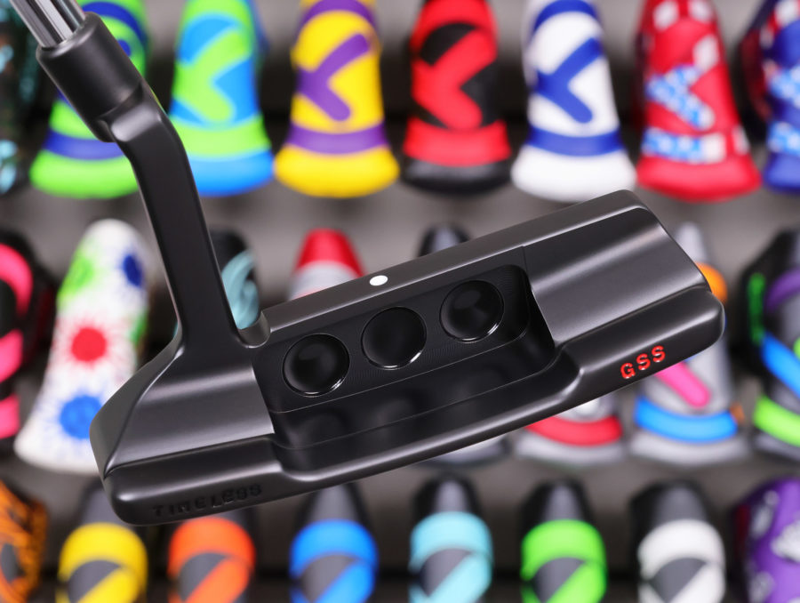 scotty cameron tour only black gss timeless newport 2 circle t 330g putter with triple cherry bombs script titleist stamp and tiger woods style sight dot golf club