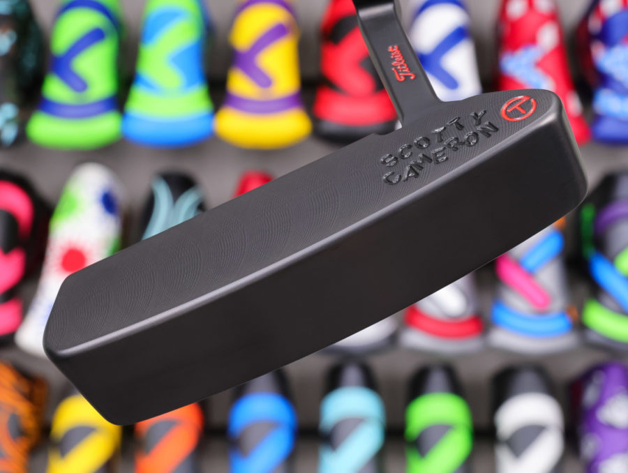 scotty cameron tour only black gss timeless newport 2 circle t 330g putter with triple cherry bombs script titleist stamp and tiger woods style sight dot golf club