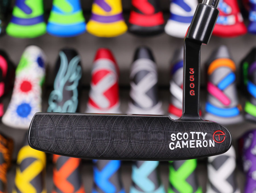 scotty cameron tour only brushed black carbon steel 009 circle t 350g putter with bullet hole and 7 point crown stamps golf club