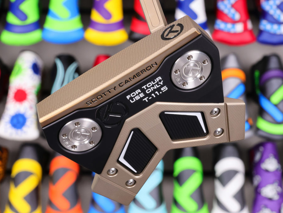 scotty cameron tour only chromatic bronze 2025 phantom t11.5 circle t 360g putter with welded flojet neck and arrow alignment golf club