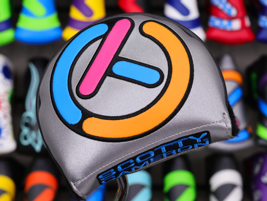 scotty cameron tour only bright silver multi color stitck figure industrial circle t mid round headcover