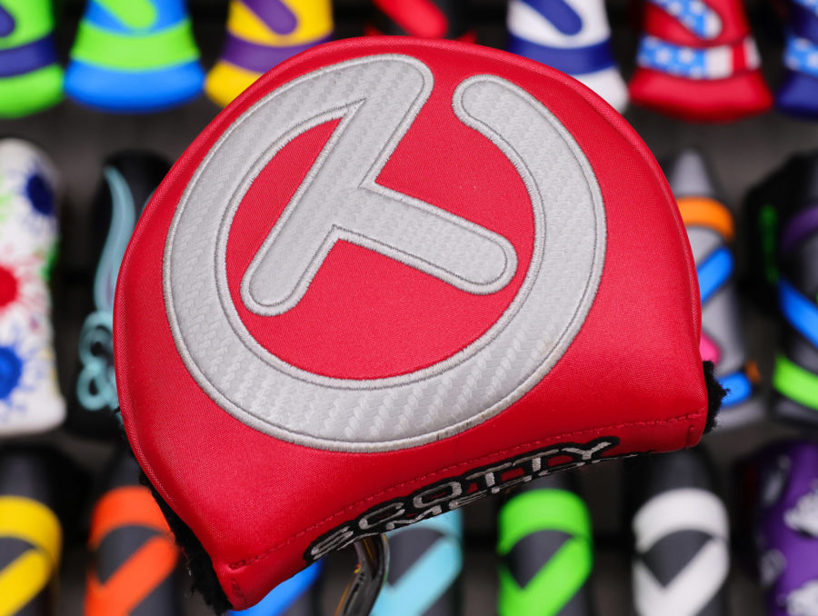 scotty cameron tour only red and silver carbon rush industrial circle t mid round headcover