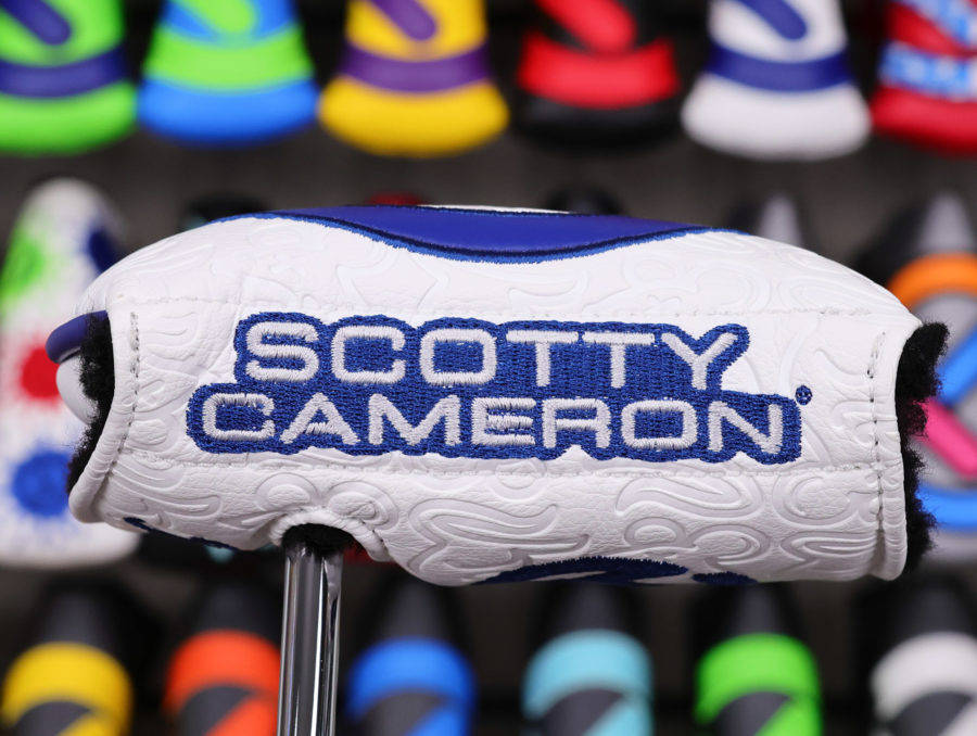 scotty cameron tour only white and navy blue tour rat industrial circle t mid round headcover