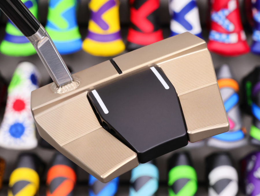 scotty cameron tour only two tone chromatic bronze phantom x t9.5 circle t 360g putter with welded and polished sss flojet neck and dual flange lines golf club with black shaft