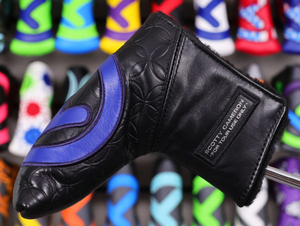 scotty cameron vault exclusive 2025 for tour use only black genuine leather navy blue industrial circle t blade putter headcover for golf club