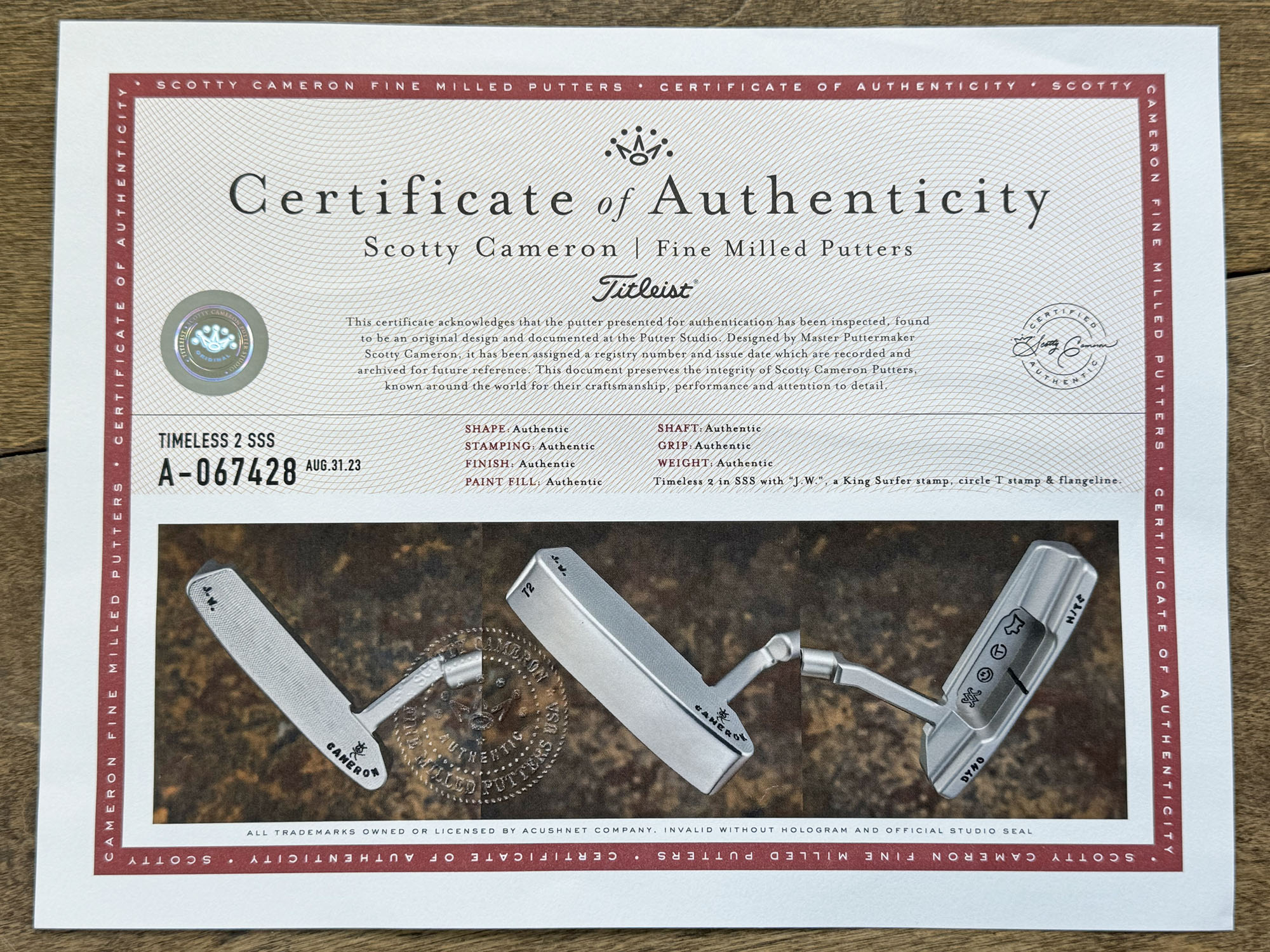 scotty-cameron-certificate-of-authenticity-coa-paperwork-196 scotty cameron certificate of authenticity coa paperwork