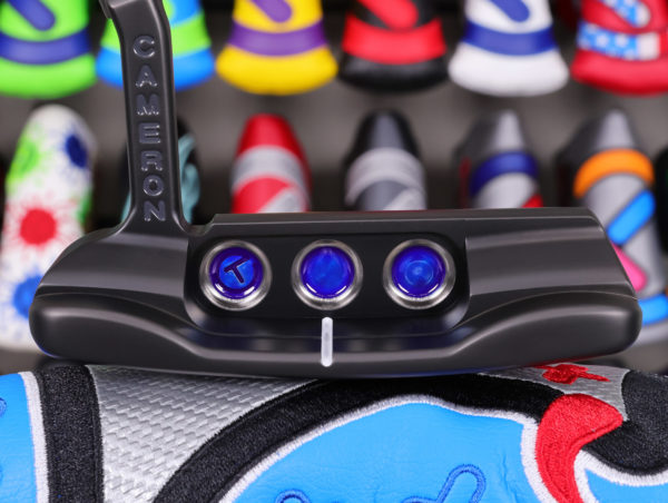 scotty cameron tour only deep milled black sss newport select circle t 360g putter with translucent blue paint golf club