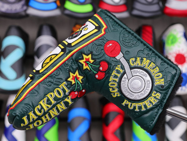 scotty cameron limited release custom shop green jackpot johnny las vegas slot machine blade putter headcover