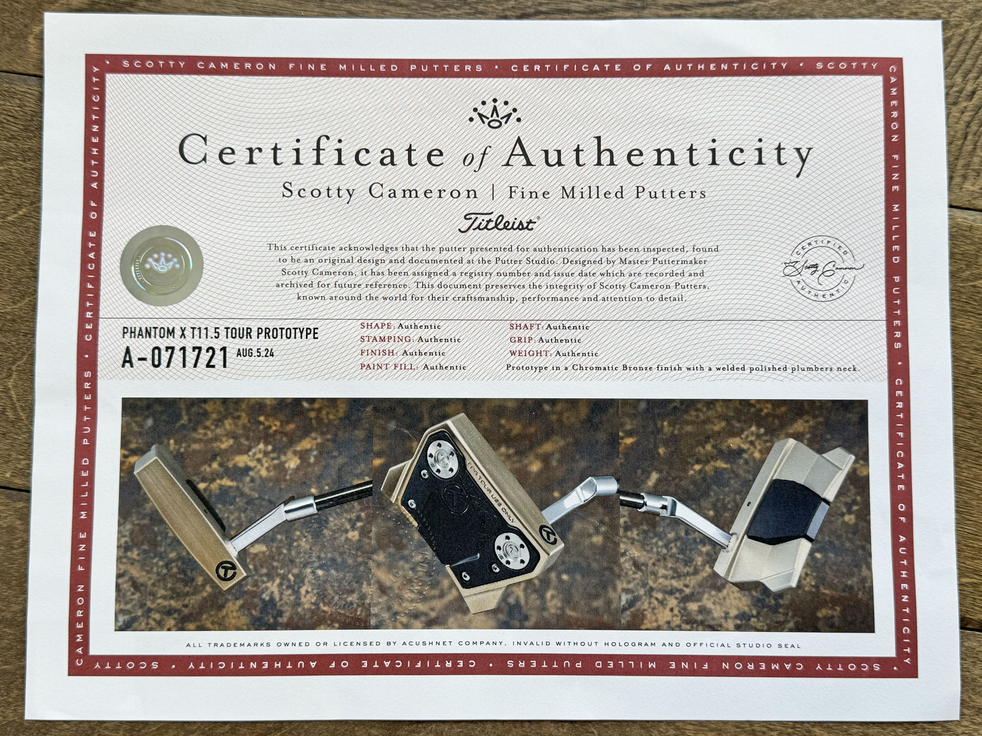 scotty-cameron-certificate-of-authenticity-coa-paperwork-542 scotty cameron certificate of authenticity coa paperwork
