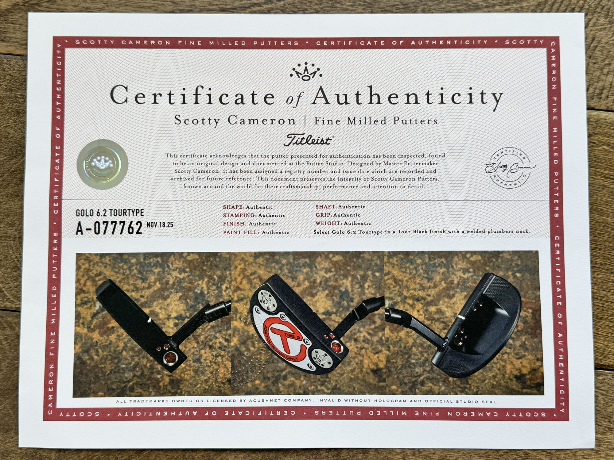 scotty-cameron-certificate-of-authenticity-coa-paperwork-543 scotty cameron certificate of authenticity coa paperwork