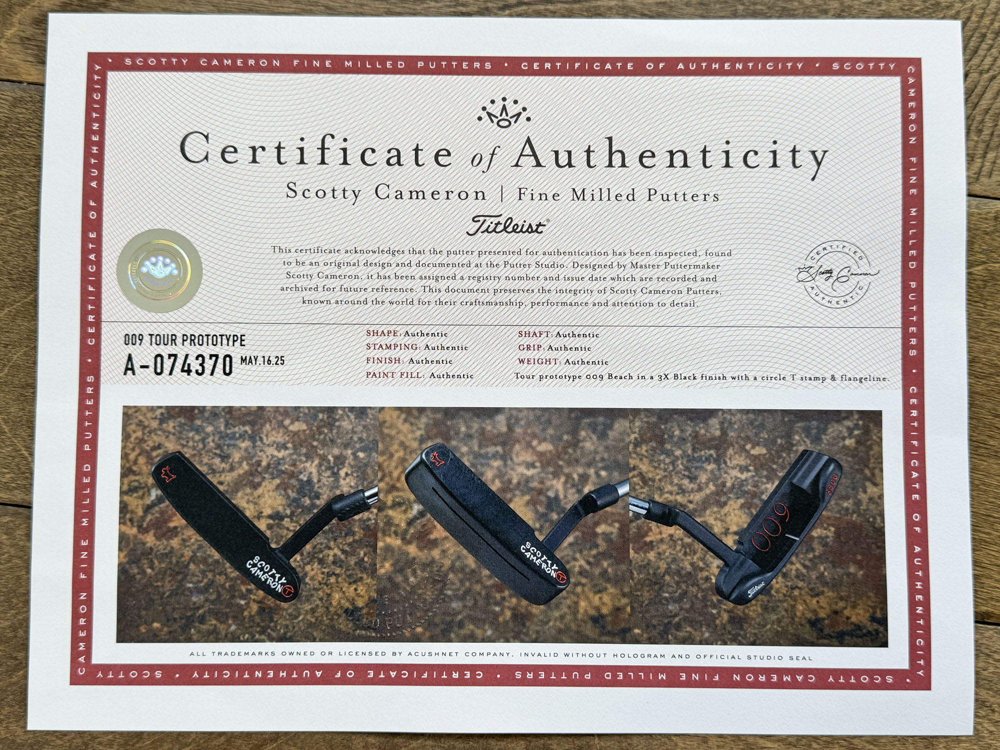 scotty-cameron-certificate-of-authenticity-coa-paperwork-546 scotty cameron certificate of authenticity coa paperwork