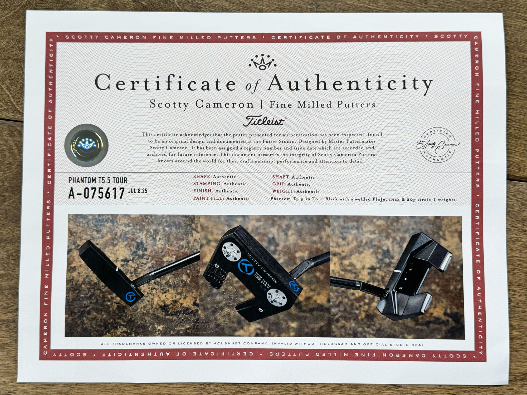 scotty-cameron-certificate-of-authenticity-coa-paperwork-734 scotty cameron certificate of authenticity coa paperwork