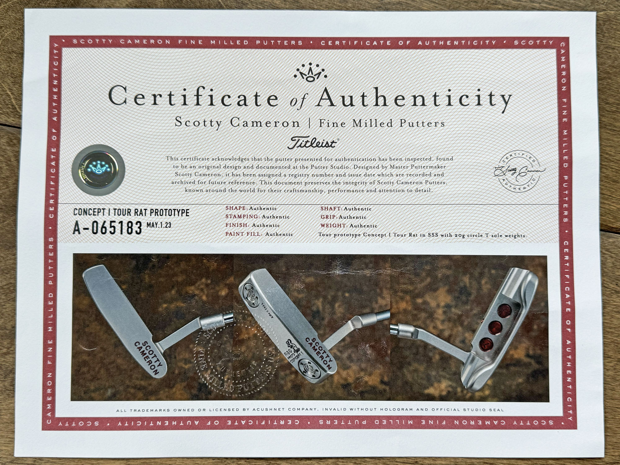 scotty-cameron-certificate-of-authenticity-coa-paperwork-738 scotty cameron certificate of authenticity coa paperwork