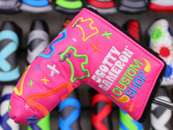 scotty cameron custom shop pink neon junk yard dog blade putter headcover