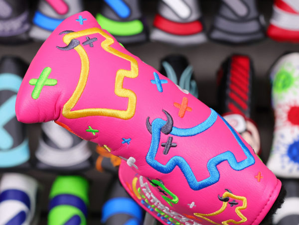 scotty cameron custom shop pink neon junk yard dog blade putter headcover