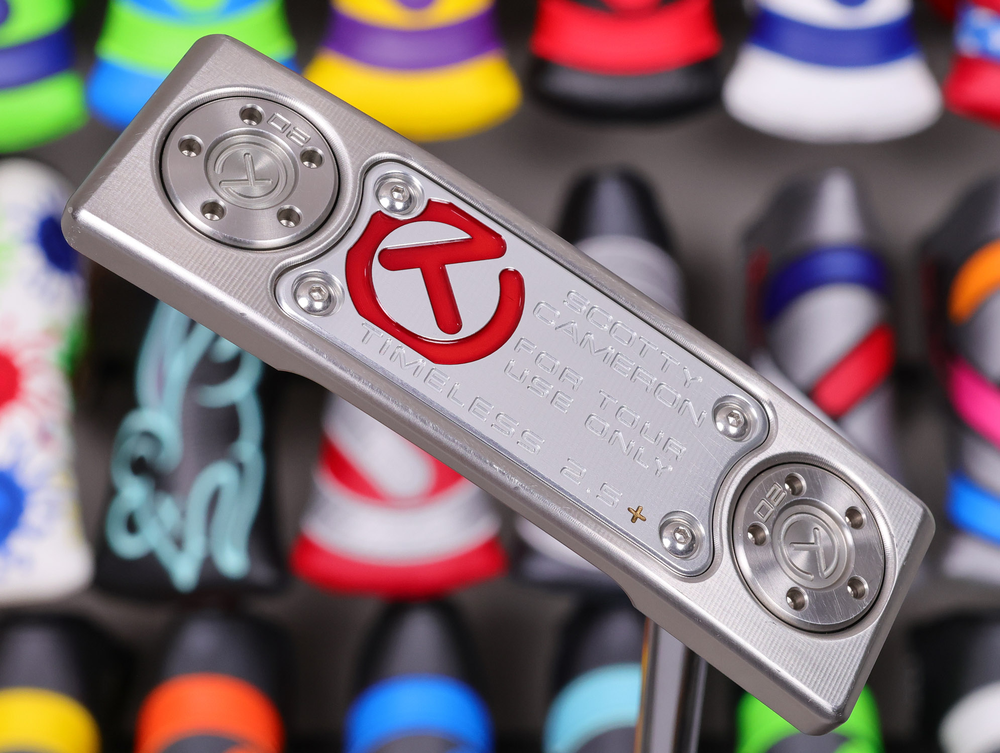 scotty-cameron-tour-only-buttonback-timeless-2.5-plus-teryllium-circle-t-350g-putter-with-flojet-neck-20 scotty cameron tour only buttonback timeless 2.5 plus teryllium circle t 350g putter with top line golf club