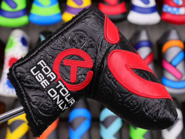 scotty cameron for tour use only black and red hot head harry industrial circle t mid mallet putter headcover
