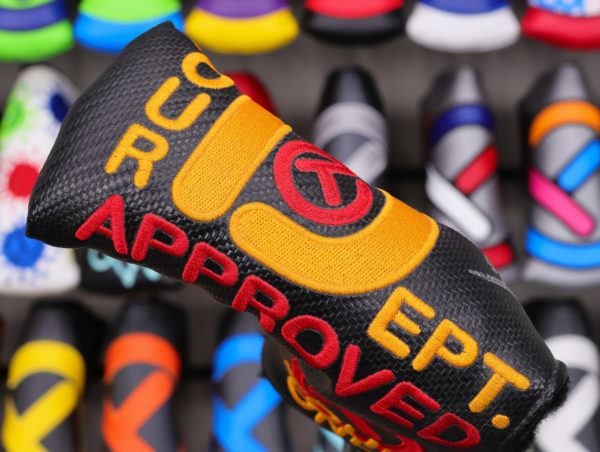 scotty cameron tour only tour dept approved black carbon fiber blade putter headcover with scotty cameron autograph