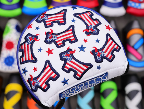 scotty cameron custom shop white dancing usa junk yard dog mid round putter headcover