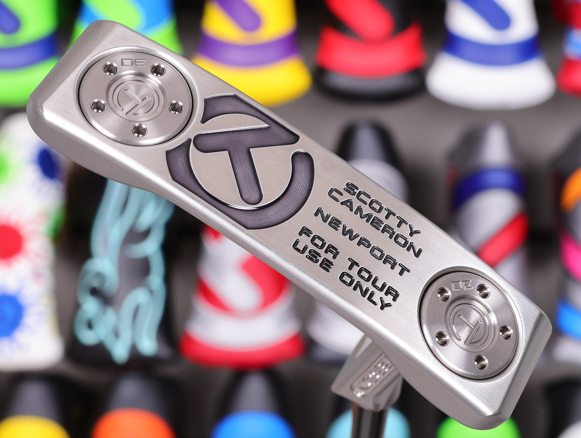 scotty-cameron-tour-only-naked-sss-studio-style-newport-circle-t-360g-putter-with-black-shaft-26 scotty cameron tour only 2025 sss naked newport studio style circle t putter with carbon steel chain link milled insert and black shaft golf club