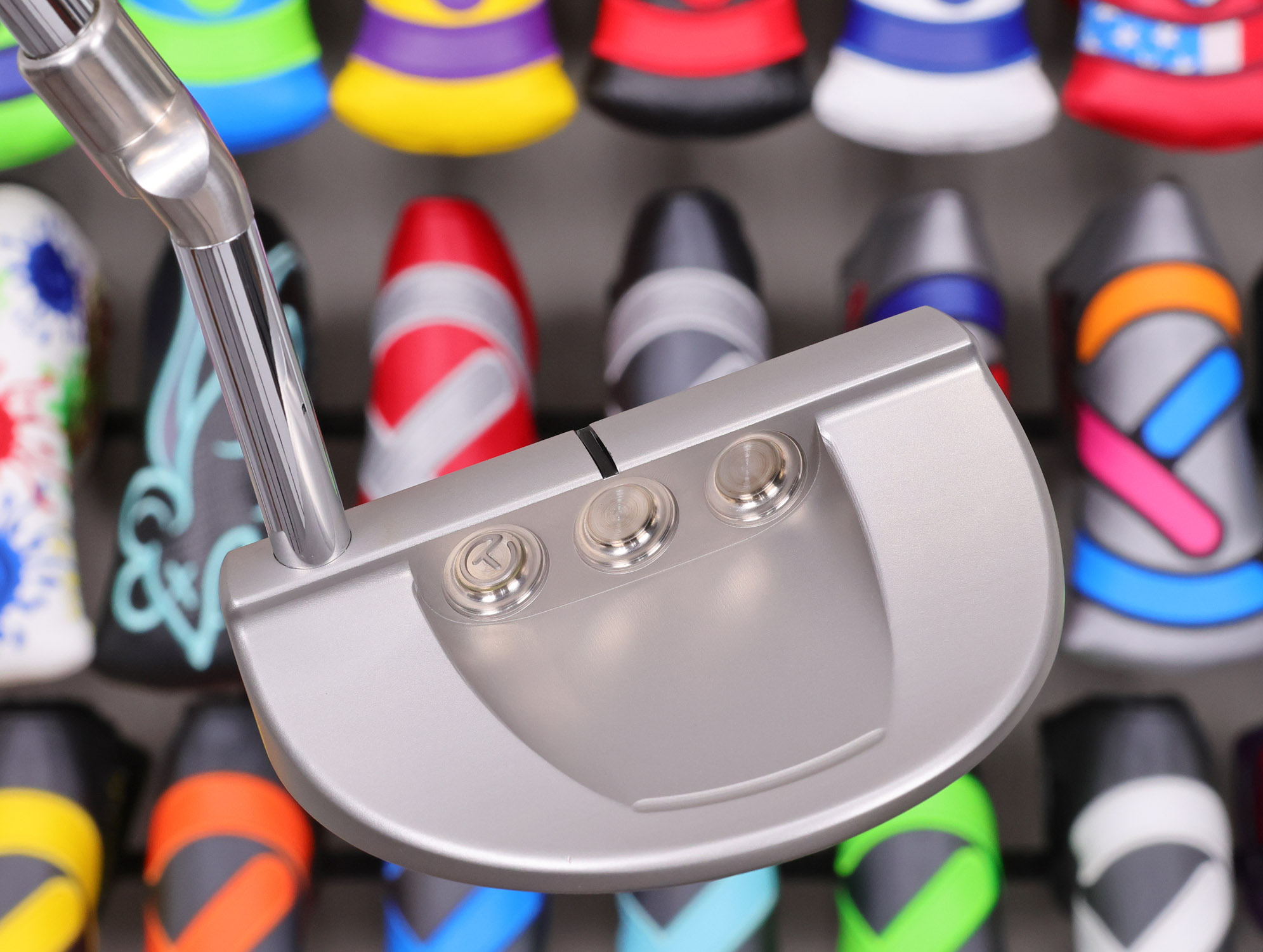 scotty-cameron-tour-only-sss-raw-silver-bombs-golo-n5-knucklehead-neck-circle-t-360g-putter-with-top-line-48 scotty cameron tour only sss raw silver bombs golo n5 knucklehead neck circle t 360g putter with fly milling on face and top line golf club