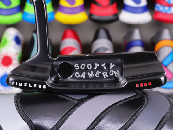 scotty cameron tour only brushed black carbon timeless newport 2 circle t 350g putter with top line and single milled cherry bomb golf club
