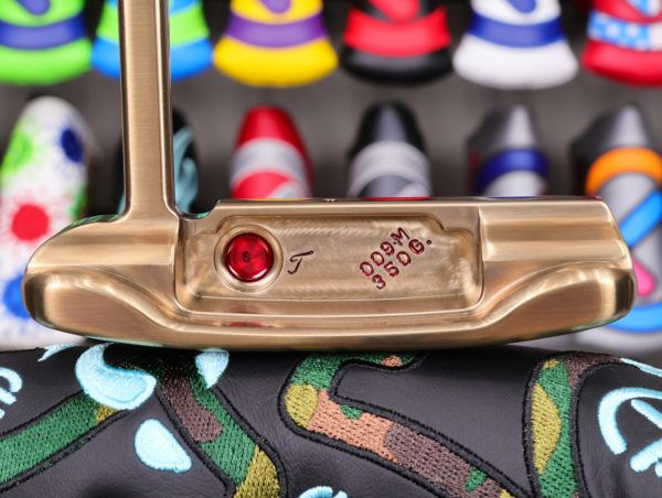 scotty cameron tour only polished chromatic bronze sss masterful 009m circle t 350g putter with jumbo stamping and tiger woods style sight dot and cherry bomb golf club