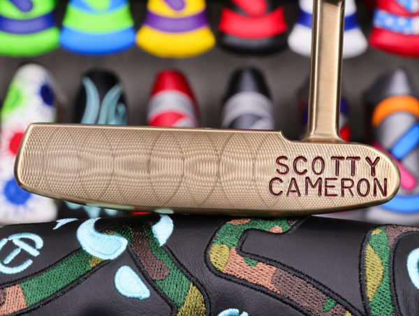 scotty cameron tour only polished chromatic bronze sss masterful 009m circle t 350g putter with jumbo stamping and tiger woods style sight dot and cherry bomb golf club