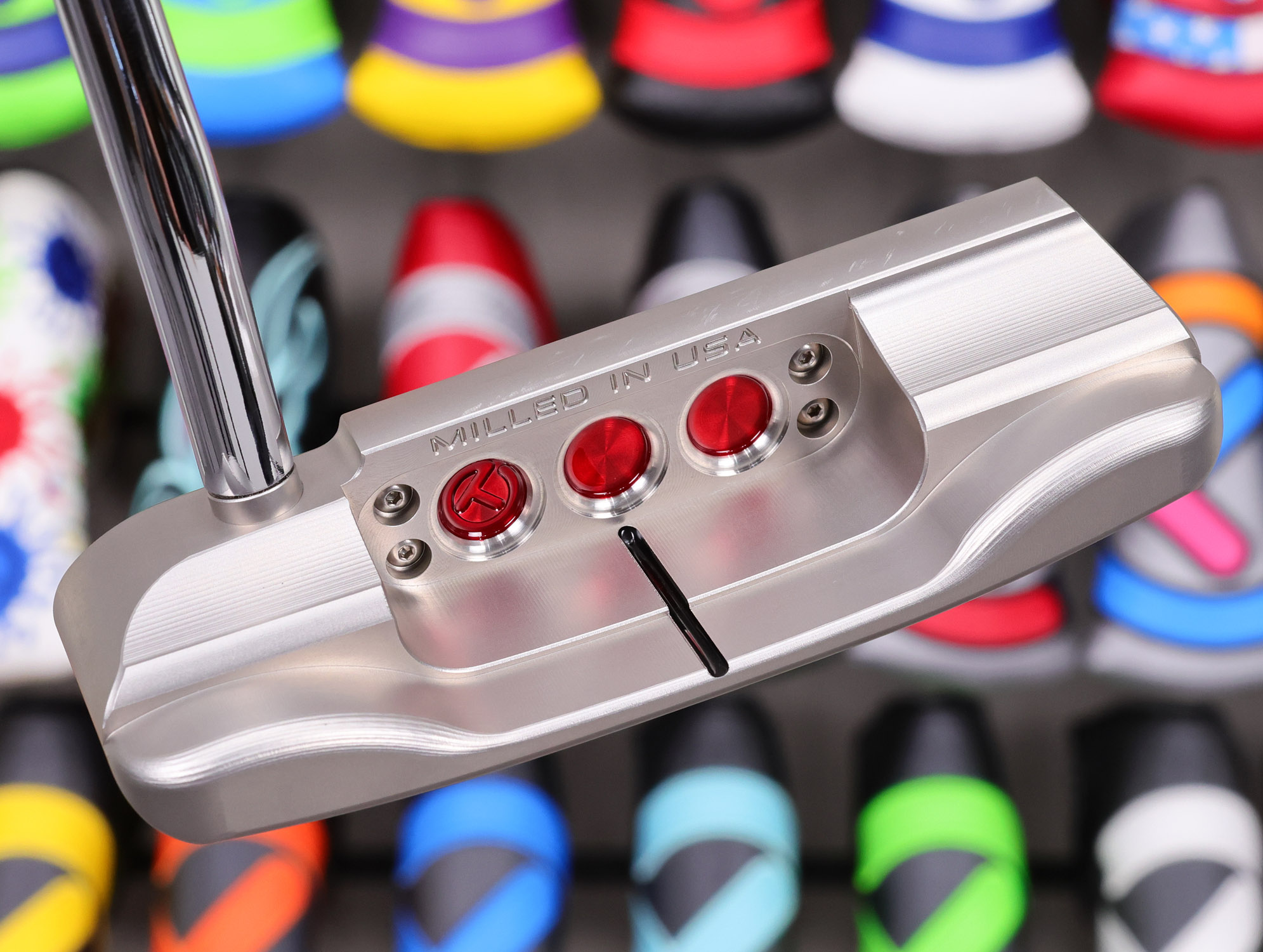 scotty-cameron-tour-only-studio-style-catalina-double-bend-circle-t-350g-putter-30 scotty cameron tour only catalina studio style circle t 350g putter with studio cardon steel scs chain link milled face insert and double bend shaft golf club