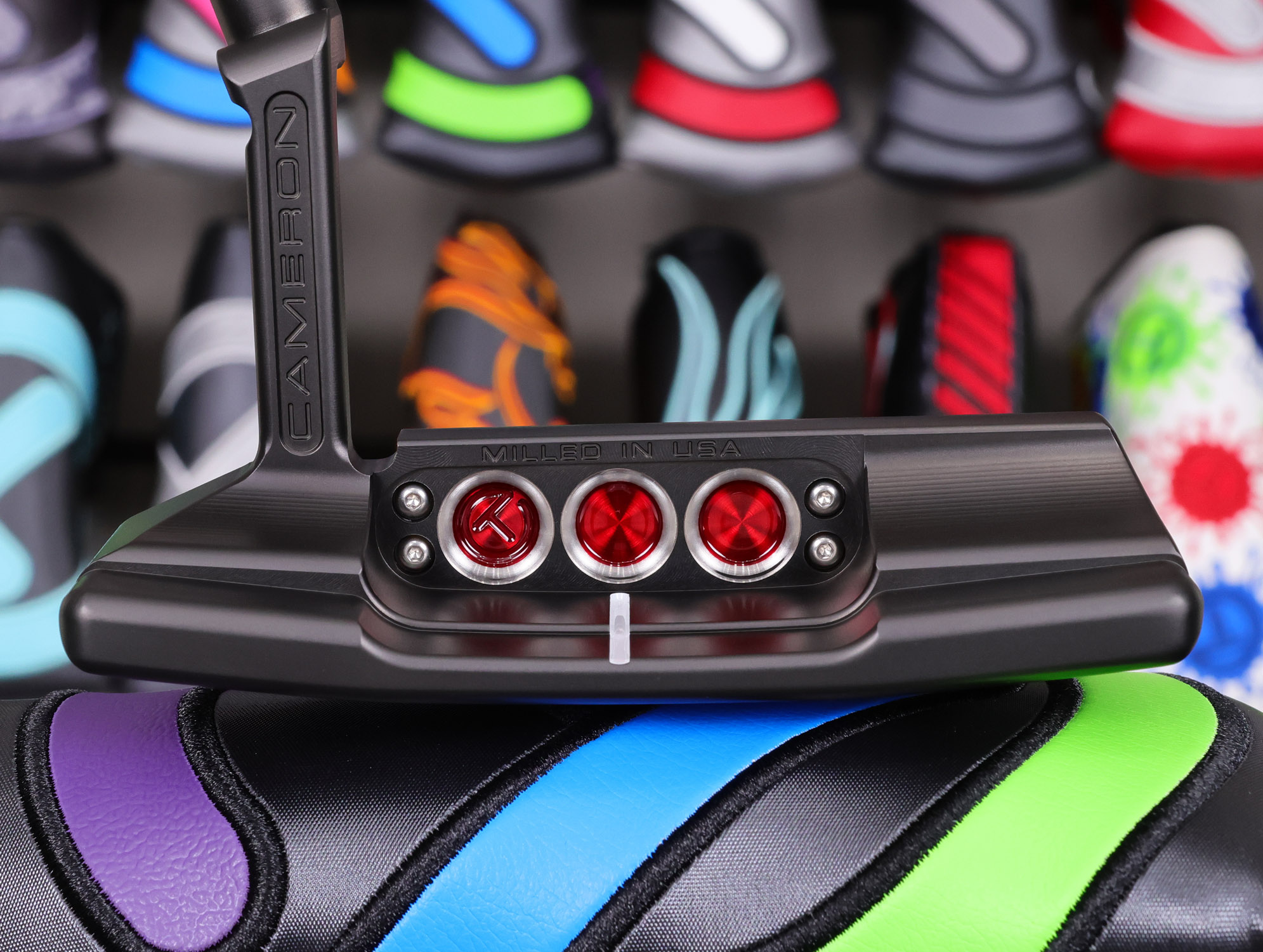 scotty cameron tour only black studio style newport 2+ plus circle t 360g putter with chain link milled carbon steel face insert and black shaft golf club