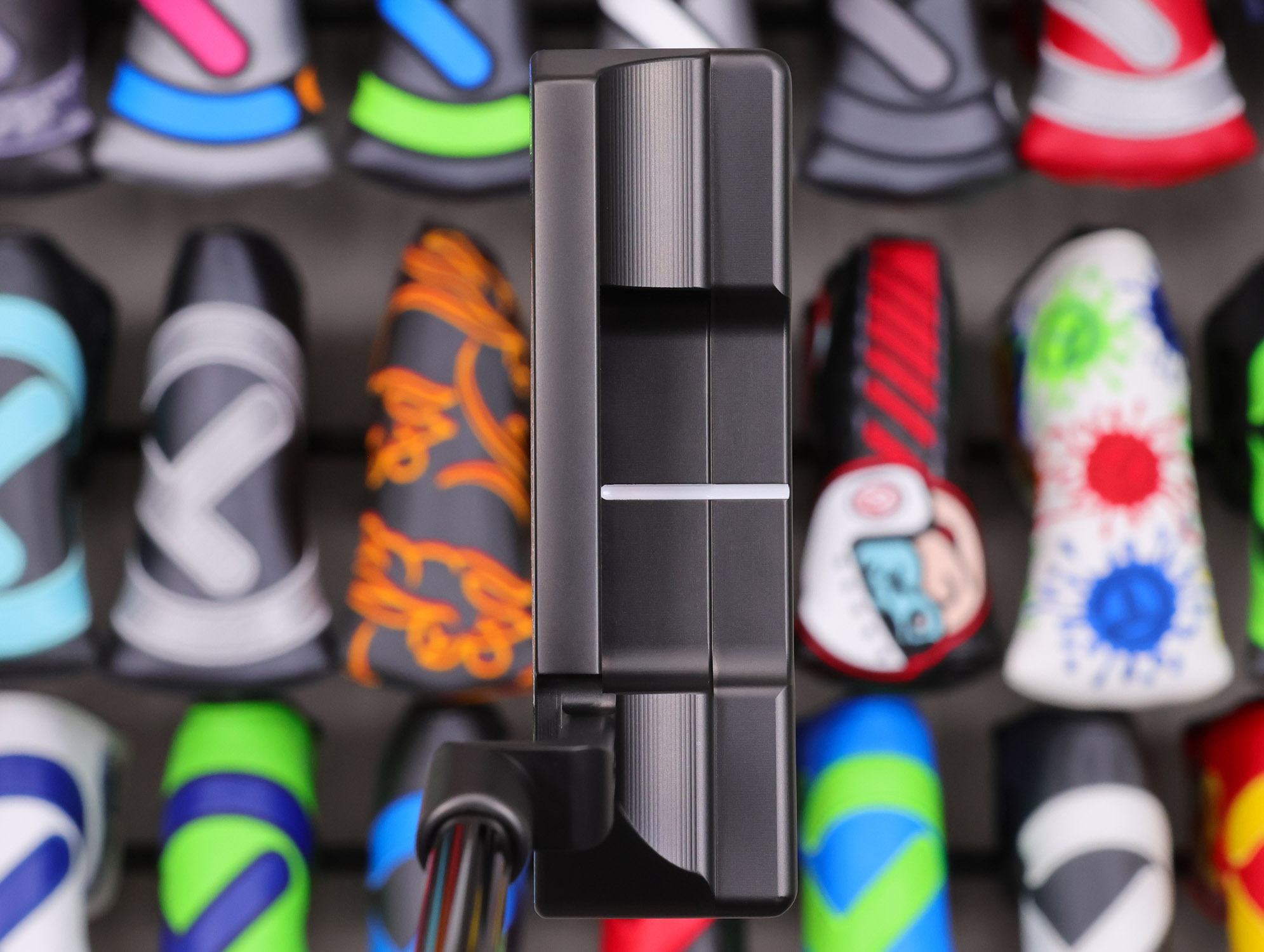 scotty cameron tour only black studio style newport 2+ plus circle t 360g putter with chain link milled carbon steel face insert and black shaft golf club