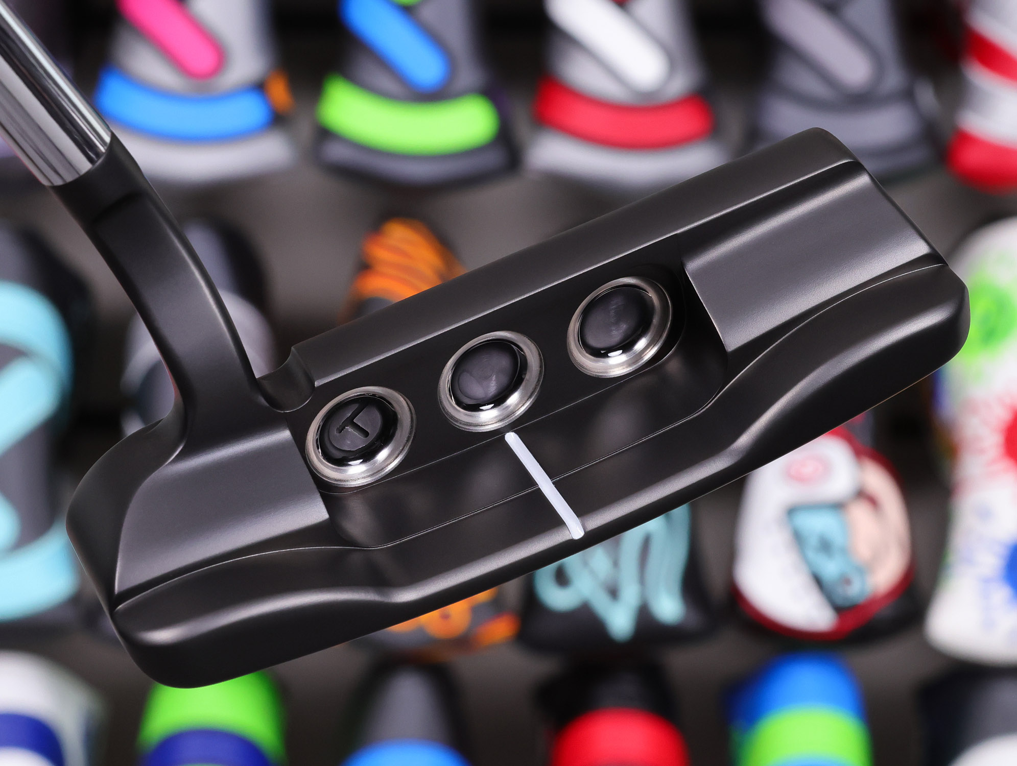 scotty cameron tour only deep milled black sss newport 1.5 select circle t 360g putter with translucent smoke paint golf club