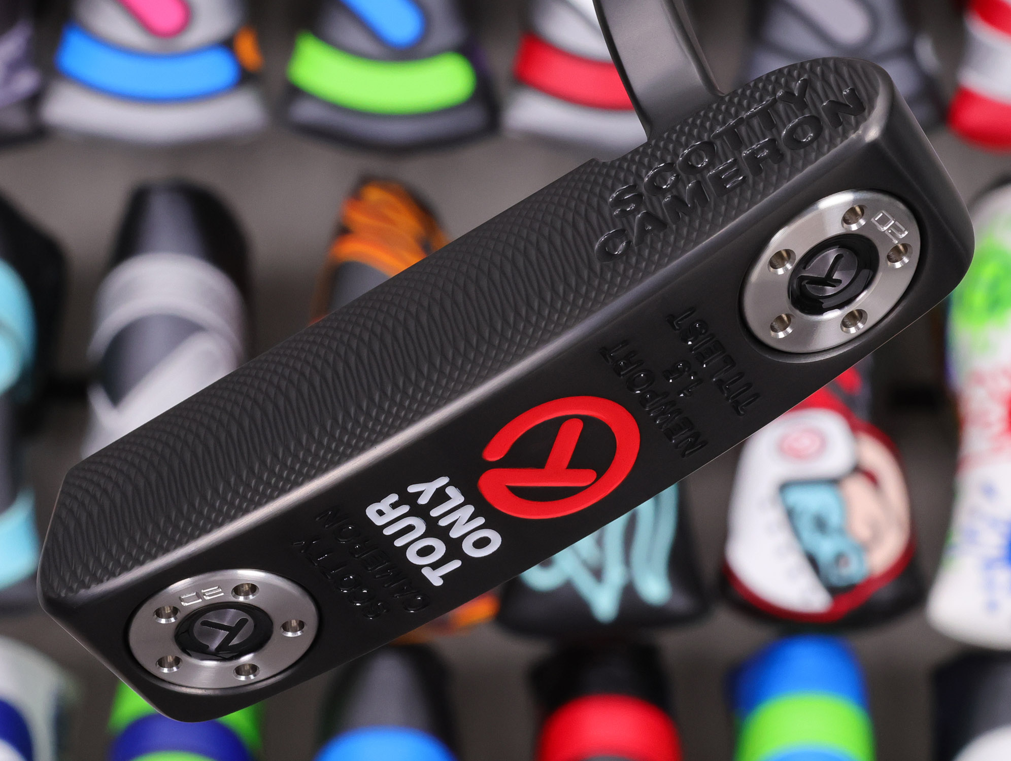 scotty cameron tour only deep milled black sss newport 1.5 select circle t 360g putter with translucent smoke paint golf club
