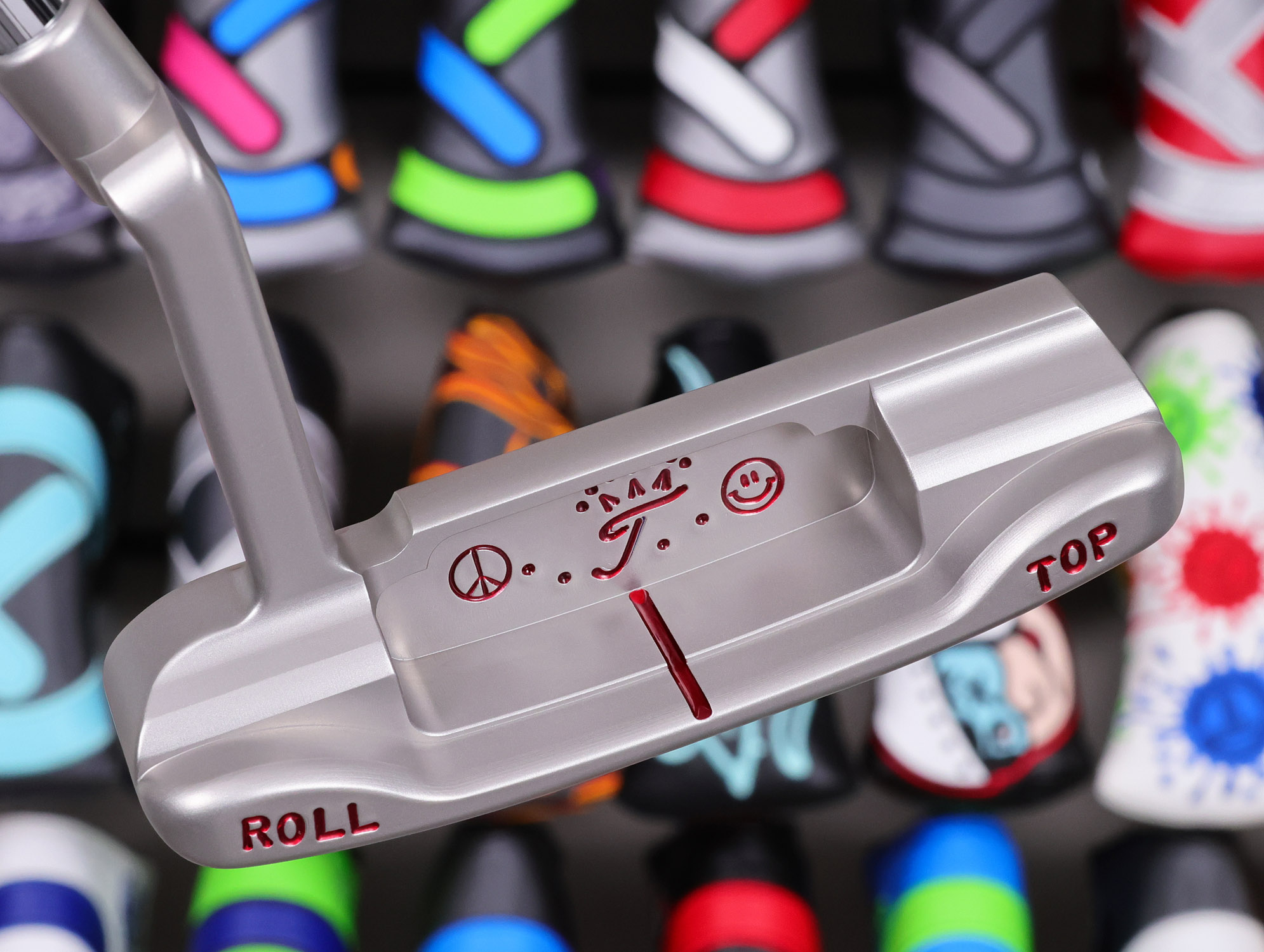 scotty cameron tour only sss roll top masterful 009m circle t 350g putter with flying script titleist t smiley and peace sign stamps golf club