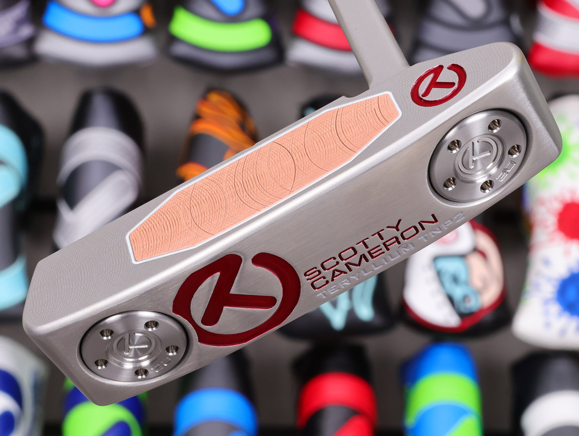 scotty cameron tour only silver sss t22 newport 2 teryllium circle t 360g putter with translucent red top line brooks koepka design golf club