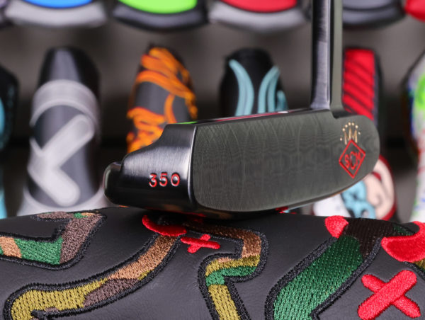 scotty cameron tour only brushed black carbon 009 circle t 350g putter with crowned scm and s hat stamps and black shaft golf club