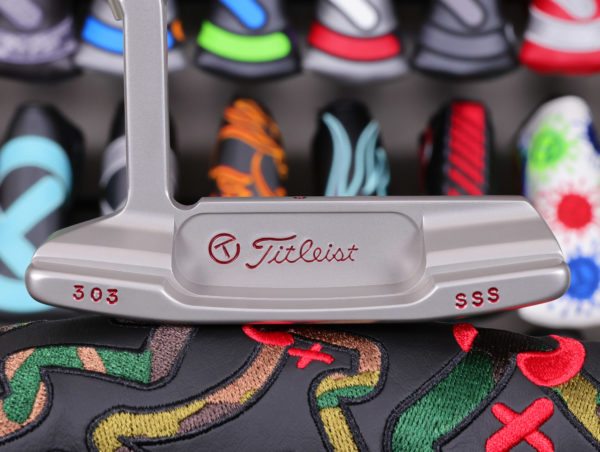 scotty cameron tour only sss tri sole newport 2 handstamped circle t putter with script titleist stamp and sight dot golf club