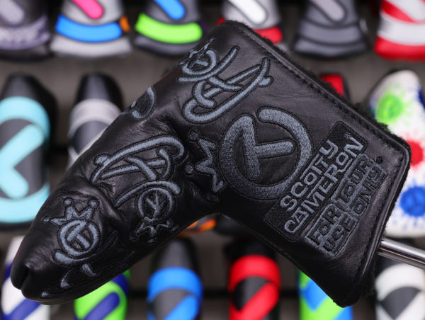 scotty cameron for tour use only encinitas gallery limited release black king peace surfer genuine leather circle t blade putter headcover