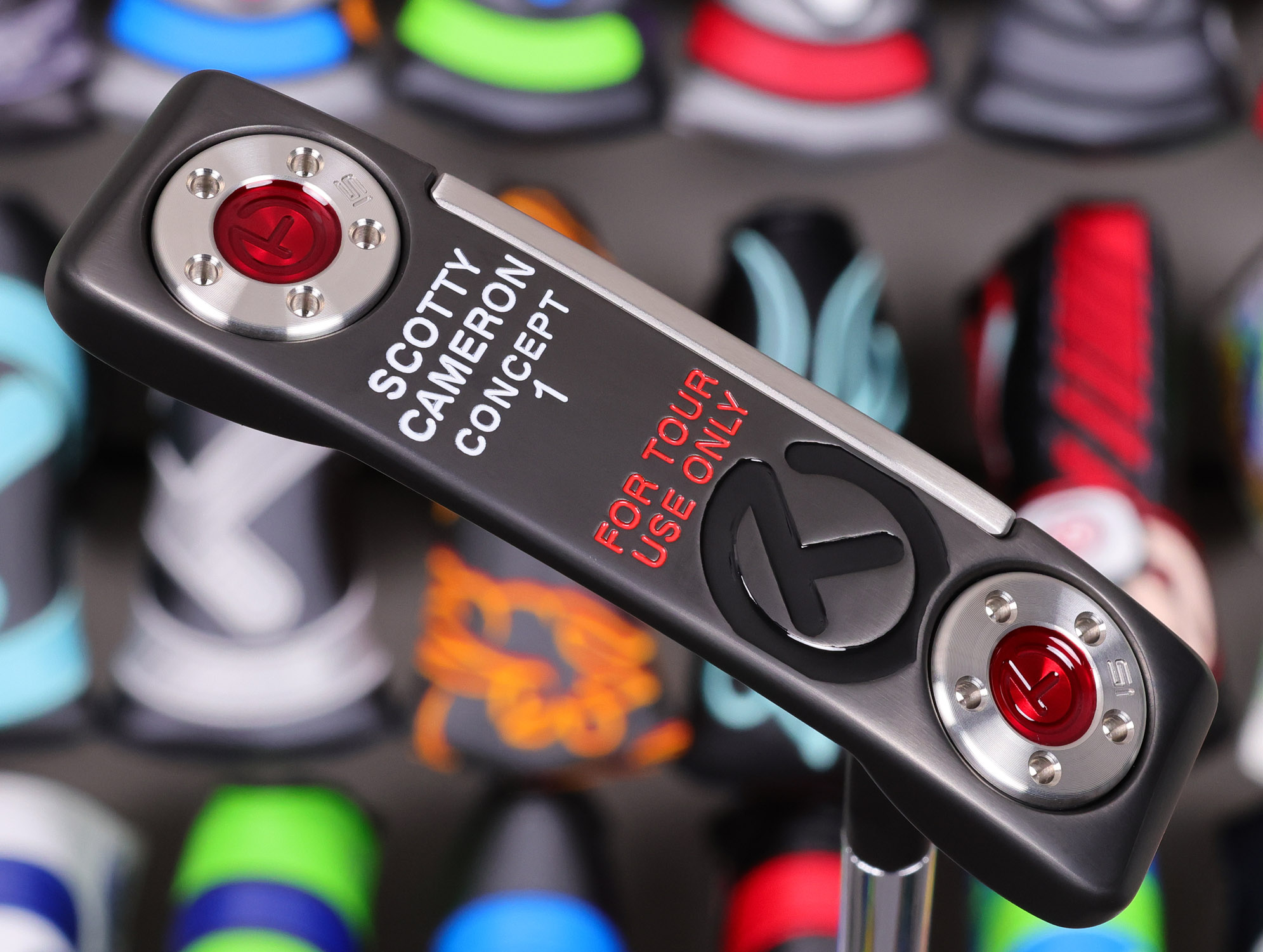 scotty cameron tour only black gss insert concept 1 prototype circle t 360g putter with welded 2.5 neck and top line golf club