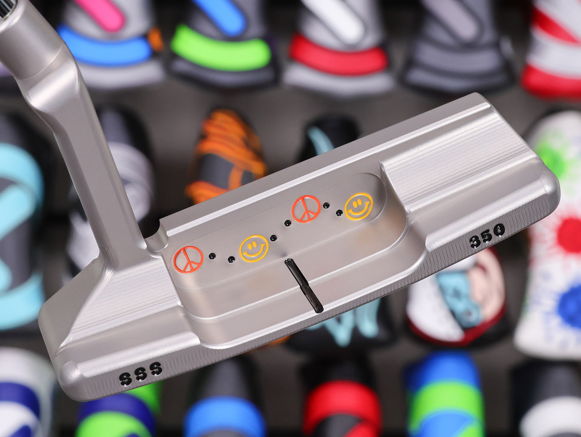 scotty cameron tour only sss timeless tourtype tt circle t 350g putter with peace sign and sun stamps golf club