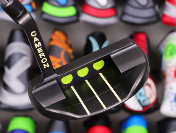 scotty cameron tour only black sss deep milled newport fastback xperimental prototype circle t putter with plumber neck and copper tungsten ct weights golf club
