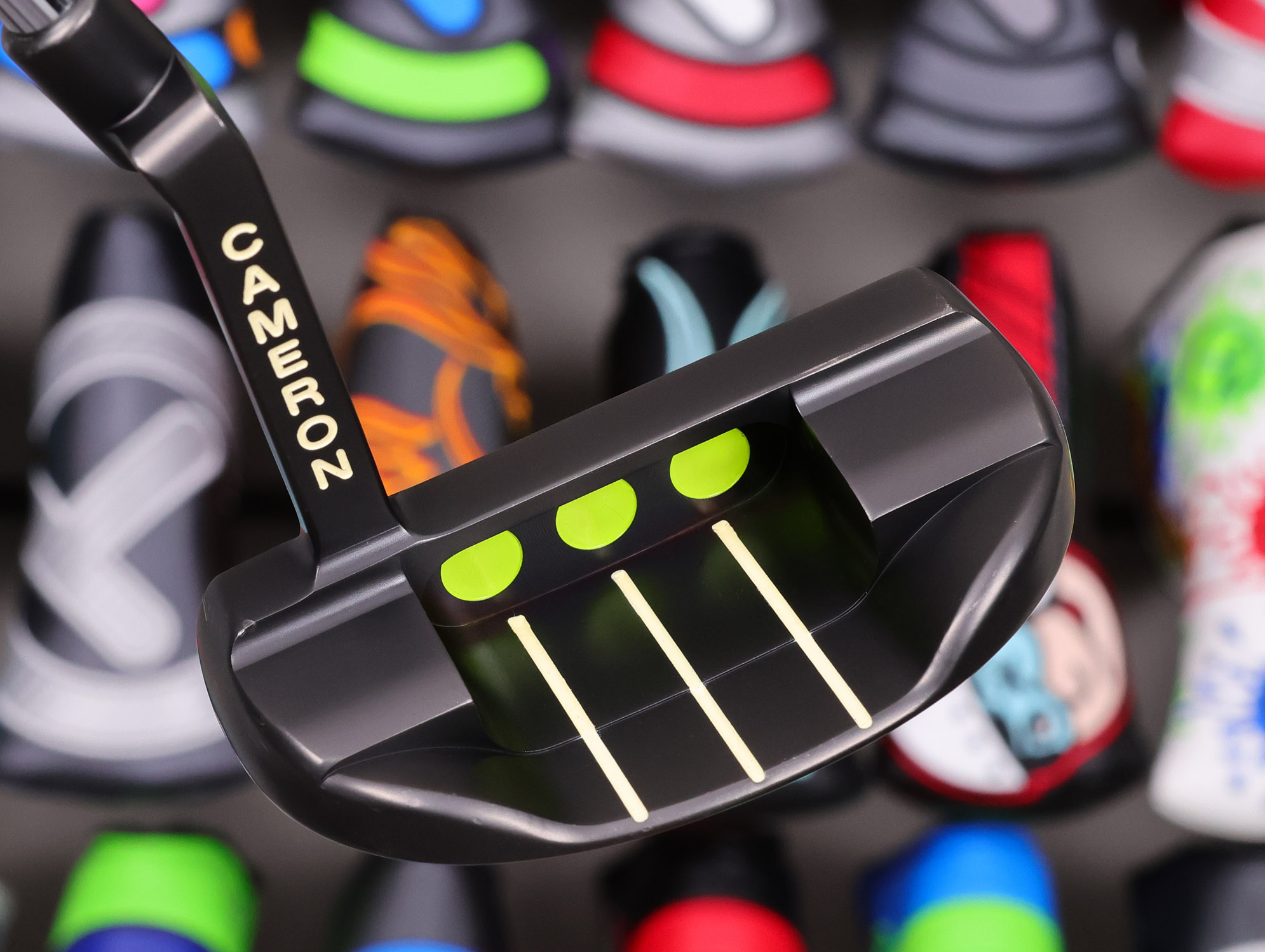 scotty cameron tour only black sss deep milled newport fastback xperimental prototype circle t putter with plumber neck and copper tungsten ct weights golf club