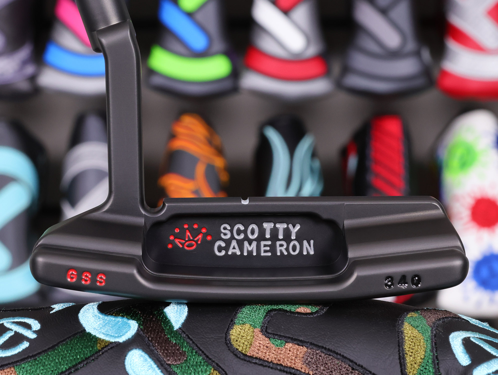 scotty cameron tour only black gss timeless newport 2 circle t 340g putter with 7 point crown and top line golf club