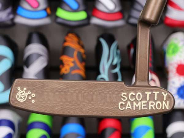 scotty cameron tour only carbon steel hand brown finish masterful 009m circle t 350g putter with jackpot johnny stamp and jumbo scotty cameron on face golf club
