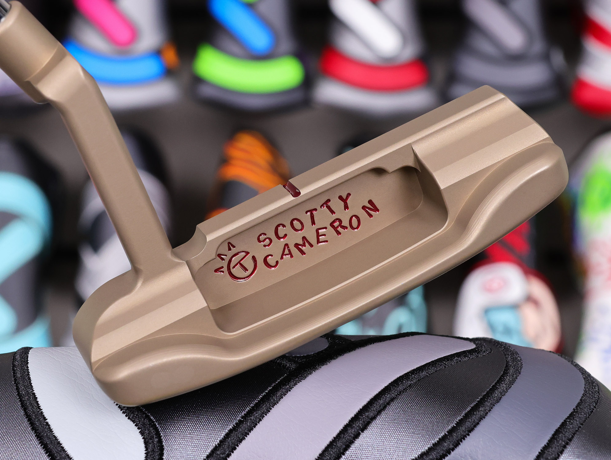 scotty cameron tour only chromatic bronze gss masterful 009m circle t 350g putter with hammer stamp and top line golf club