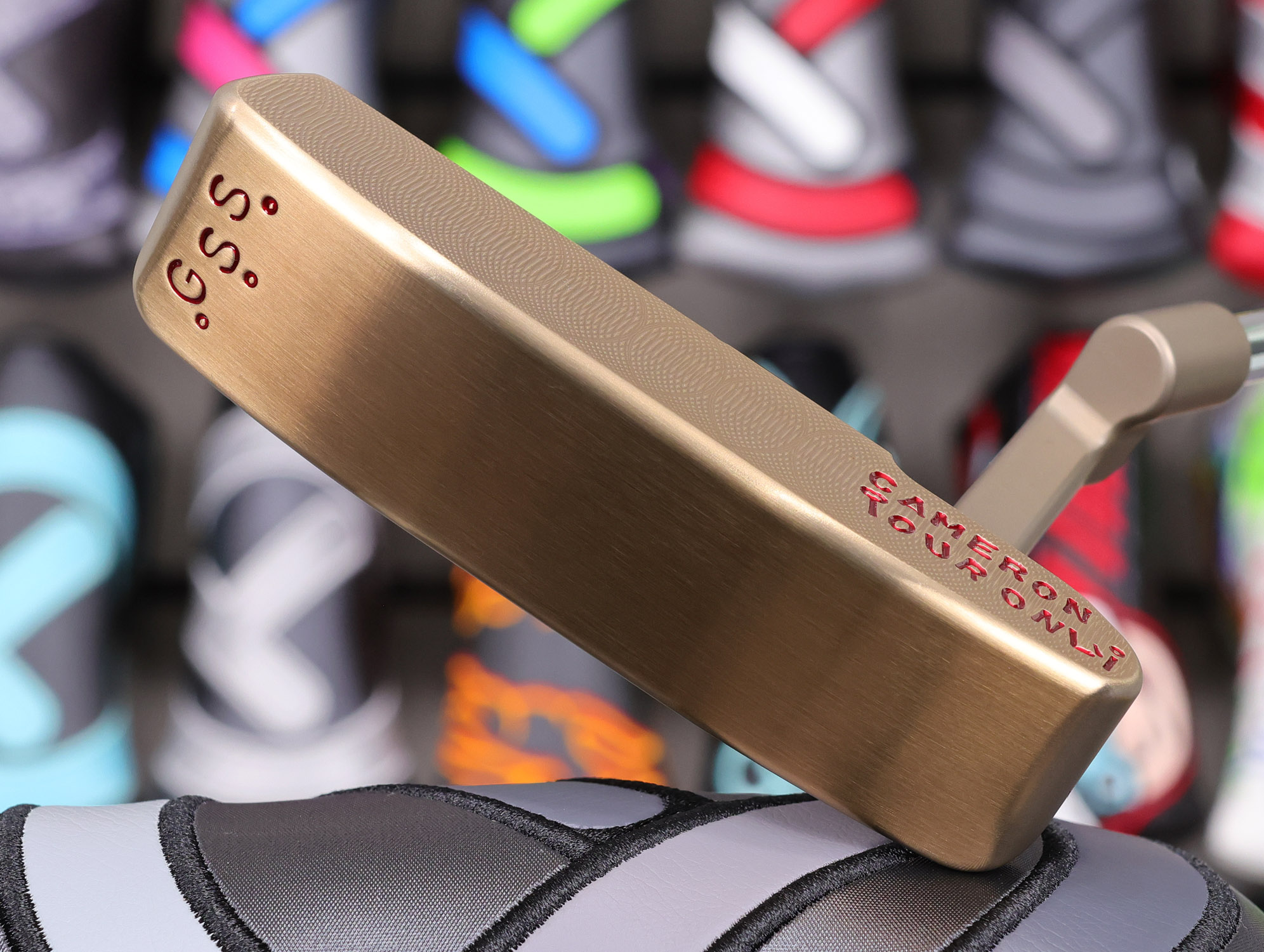 scotty cameron tour only chromatic bronze gss masterful 009m circle t 350g putter with hammer stamp and top line golf club