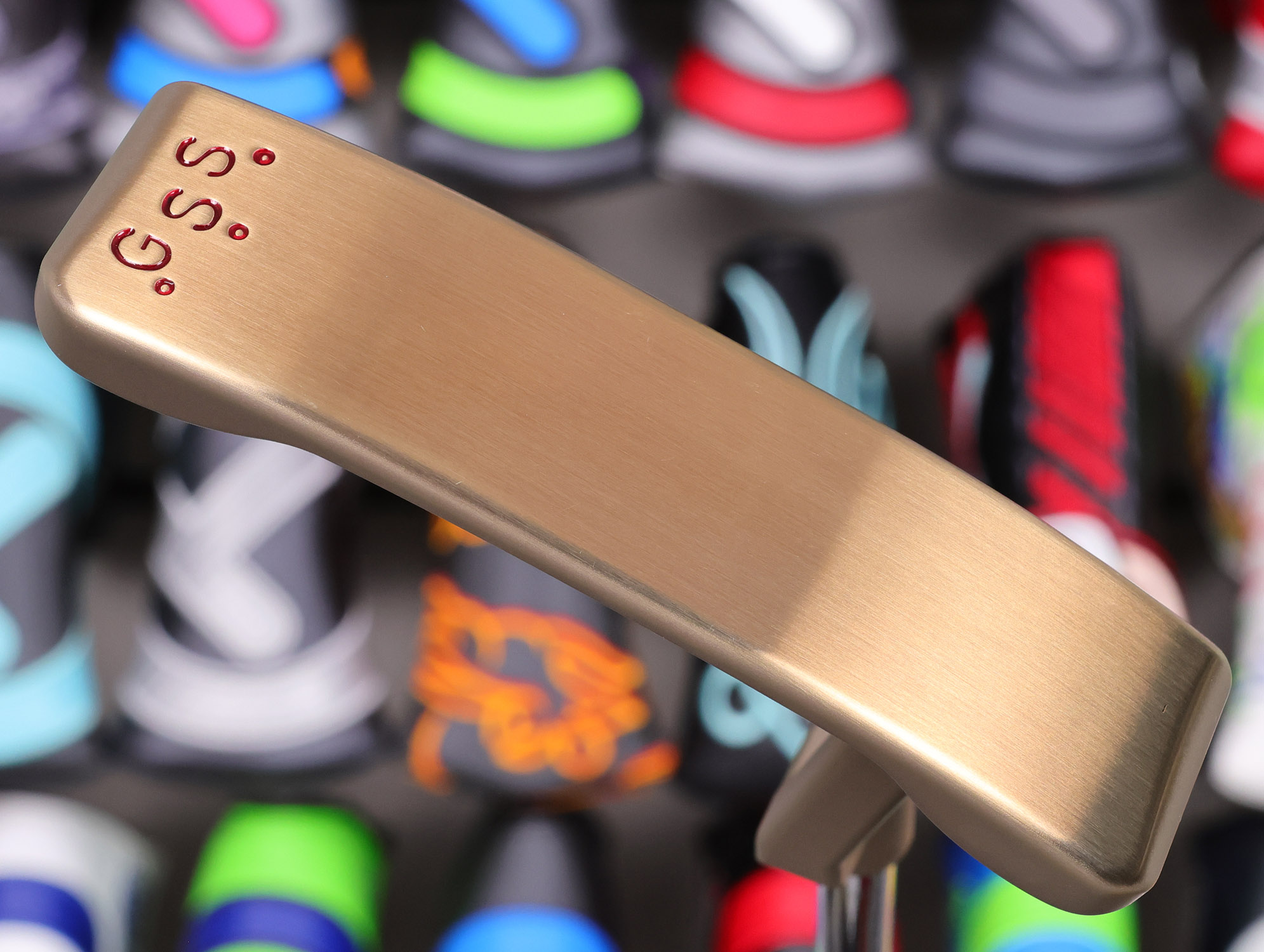 scotty cameron tour only chromatic bronze gss masterful 009m circle t 350g putter with hammer stamp and top line golf club