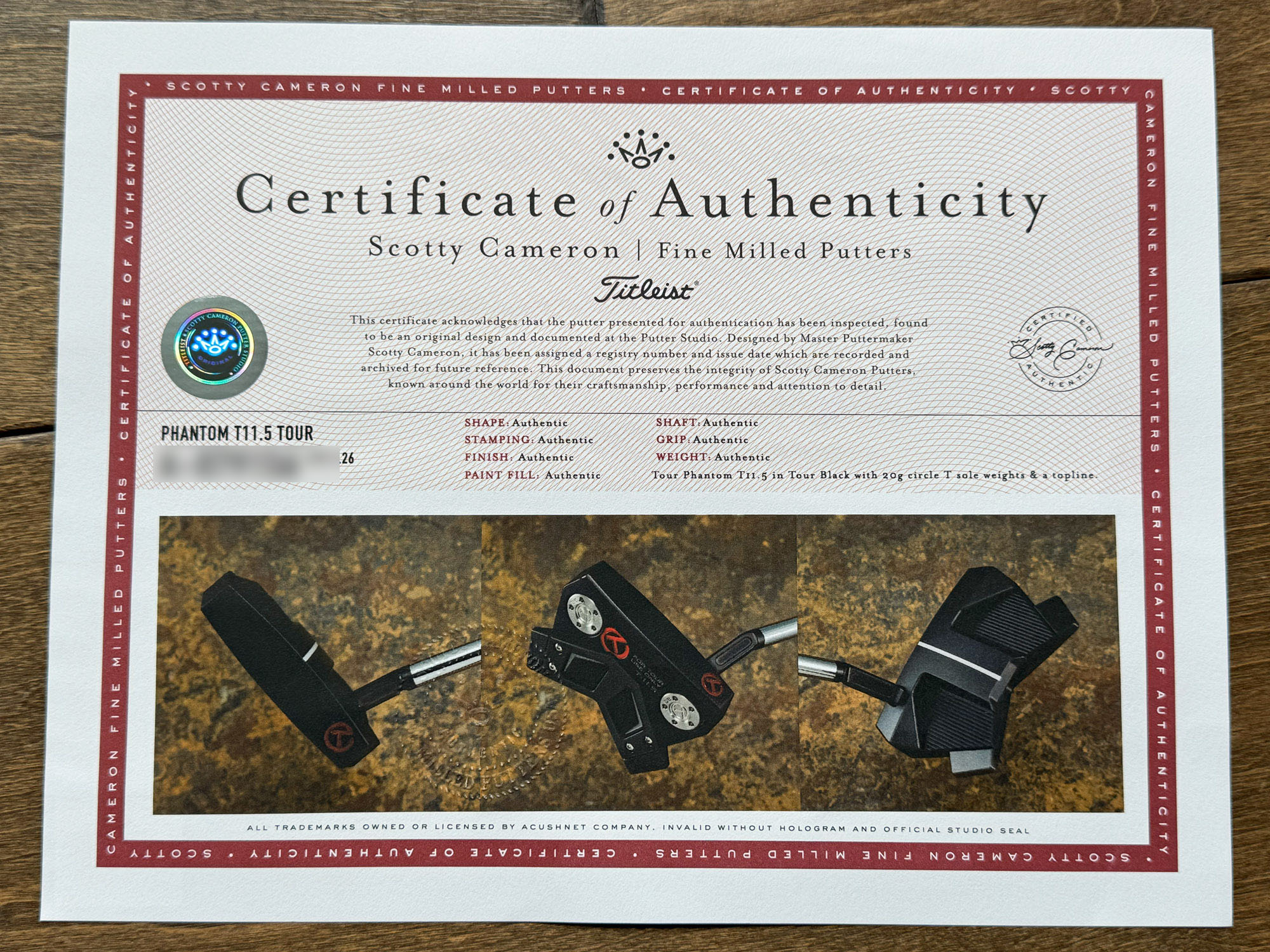 Scotty Cameron Tour Only Black SSS Phantom T11.5 Circle T 360G w/ "I-Beam" Jet Neck & Long Sight Line - Image 14