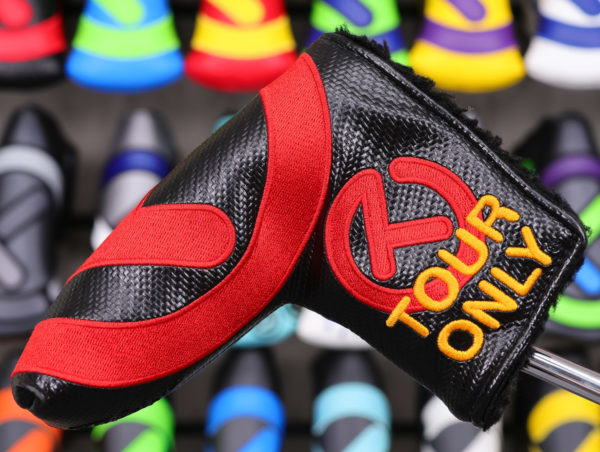 scotty cameron tour only black carbon fiber red industrial circle t blade putter headcover